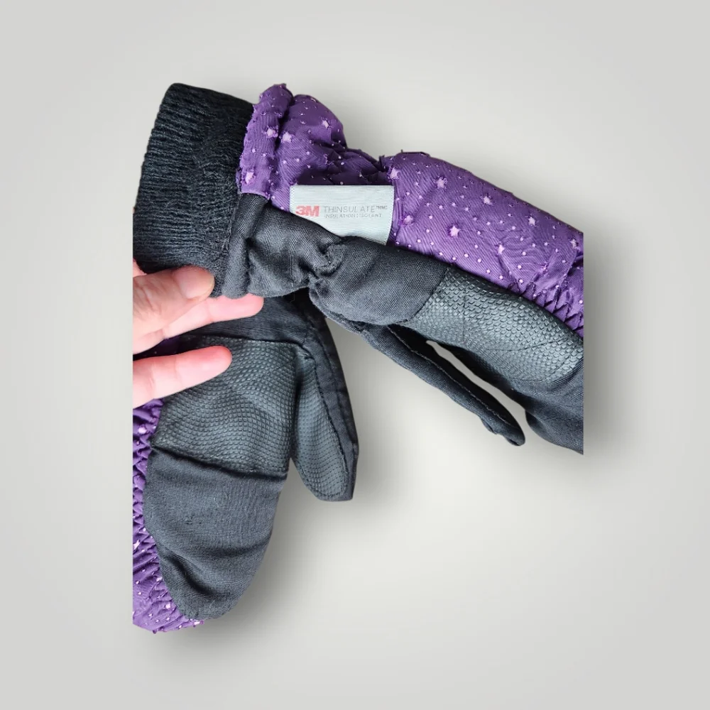 Coldfront Techwear Waterproof Purple Stars Youth Mittens Children's size 4 - 6x